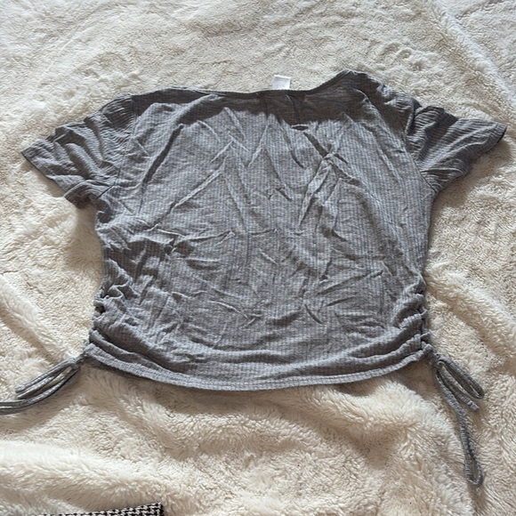 Urban Heritage Grey Crop Top Lace up side Size Small - Picture 3 of 3